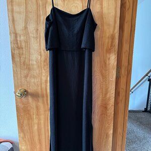 Black "Ann Taylor" Midi Length Spaghetti Strap Dress
